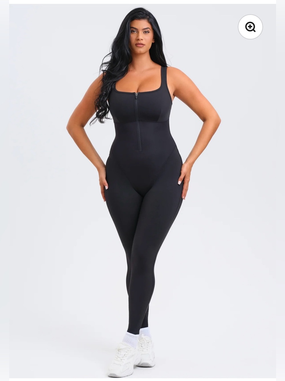 NWT She's Waisted Sauna Sculpt Compression Jumpsuit Body Shaper Black Sz L